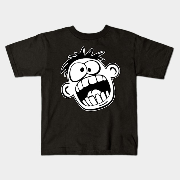 Funny Face Cartoon Kids T-Shirt by hobrath